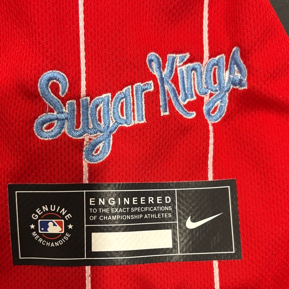 Nike Red Pinstripe Miami Marlins Sugar Kings Jersey - Picture 6 of 7
